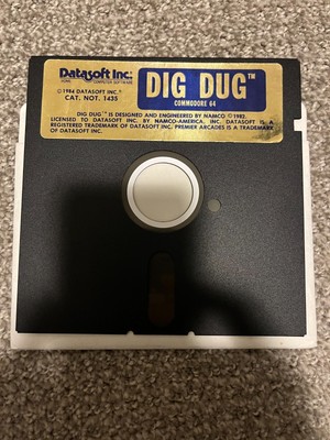 Dig Dug Commodore 64 AND Atari Computer 5.25'' Disk Datasoft Tested Namco 1982