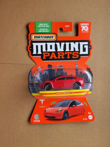 Tesla model3　テスラ　モデル　３　ムービングパーツ　マッチボックス４ Matchbox Moving Parts Tesla Model 3 Blue #8 (In-Stock) New
