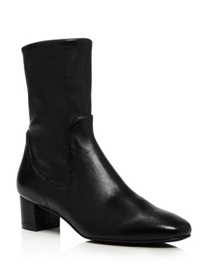 

STUART WEITZMAN Женские черные кожаные ботинки на каблуке Ernestine на блочном каблуке, 8 м, Черный, ERNESTIN