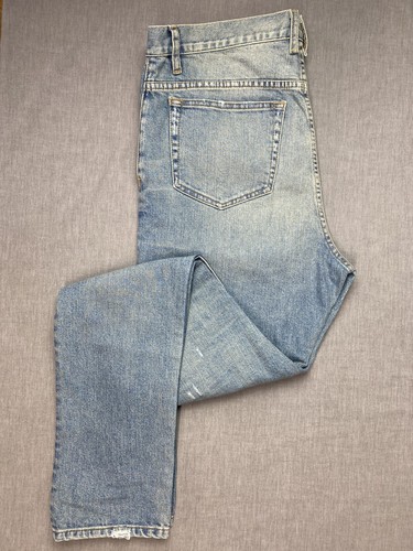 Pre-owned En Noir Exposed Knee Jeans Light Blue Denim Frayed Hem 36