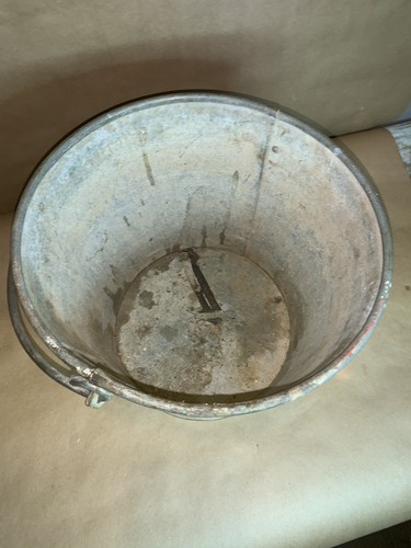 Antique Galvanized Steel Pail Heavy Duty Rustic chore Bucket Country/farm