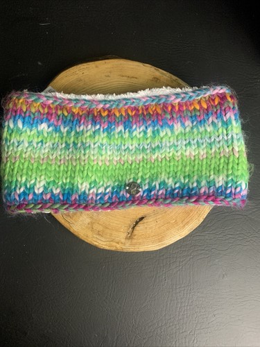 Womens Spyder Twisty Multicolor Fleece Lined Chunky Knit Headband.