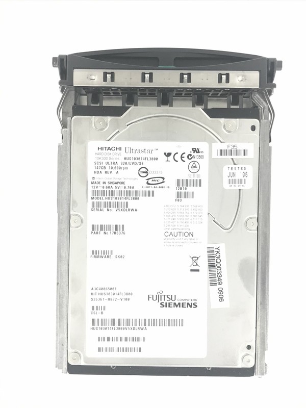 Fujitsu Hitachi 146gb Scsi 10k 80p 17r6376 Hus103014fl3800 S26361-H872-V100