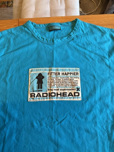 97’s Radiohead OK computer tour Tshirts Radiohead Tour 97 Ok Computer Retro white short sleeve T