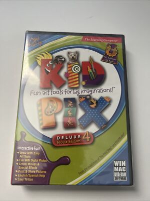 Kid Pix Fun Art Tools For Big Imaginations Deluxe Home Edition 4 PC WINDOW/MAC