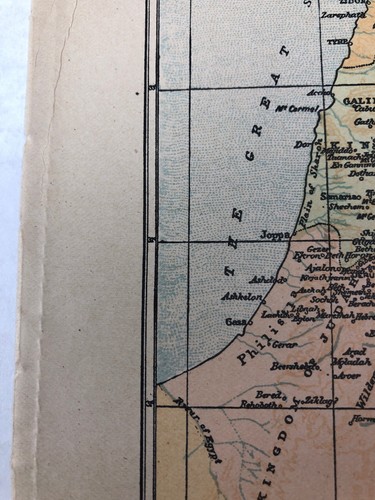 1914 The Kingdoms Of Judah And Israel ANTIQUE MAP Size 5x7