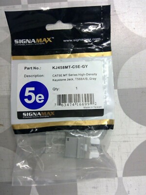 Signamax KJ458MT-C5E-GY Cat 5E Jack, Gray **Free Shipping**