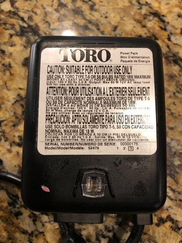 Toro VariSet Photocell Power Pack 80 Watts Transformer - Model 52479