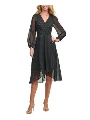 

TOMMY HILFIGER Женское черное вечернее платье длиной до колена с длинными рукавами, Черный