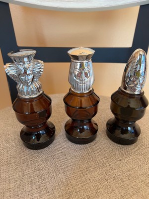 Avon Chess pieces 3 full of after shave