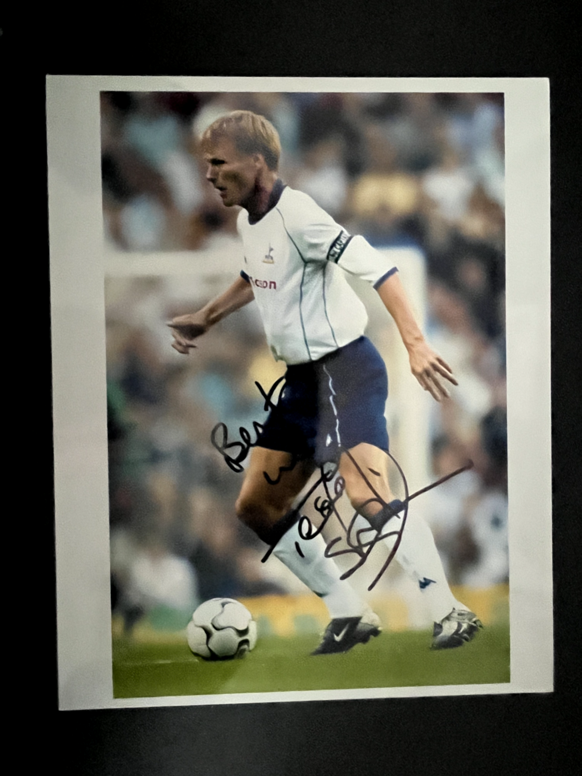 TEDDY SHERINGHAM- TOTTENHAM FOOTBALLINGLEGEND  - SUPERB SIGNED COLOUR PHOTO