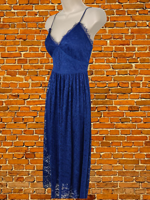 BNWT OASIS SIZE S SMALL NAVY STRAPPY LACE OVERLAY MIDAXI DRESS OCCASION SUMMER 