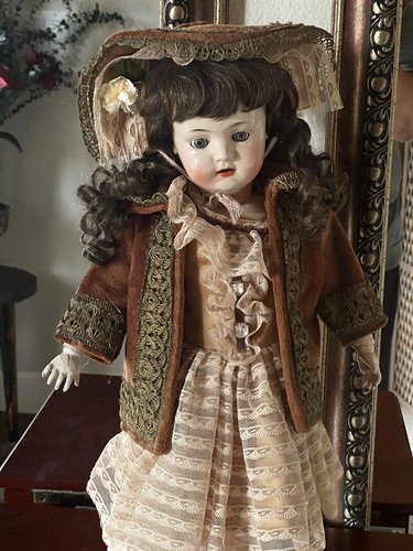 トールペイント作品ANTIQUE-Doll Antique-Tin-Head-Doll-W-