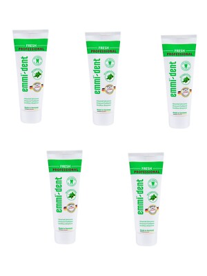 5x Emmi Dent Ultraschall Zahnpasta  fresh 5x 75ml Minze Geschmack Vegan 