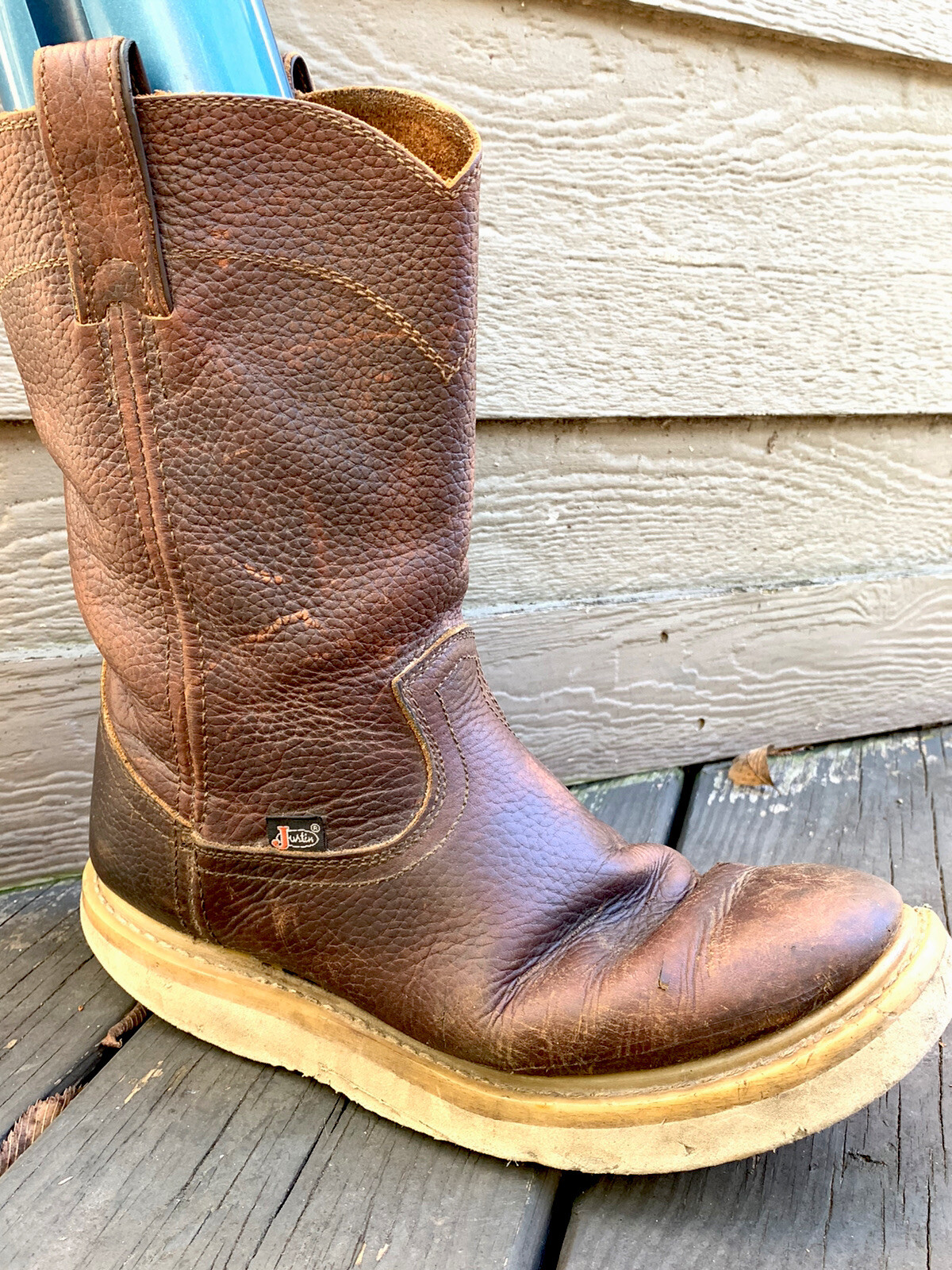 Ботинки JUSTIN Brown Leather Pull On 