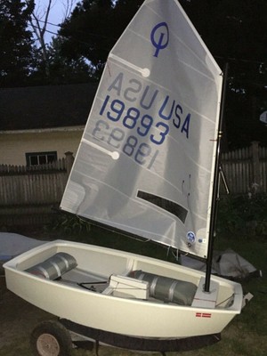 International Optimist dinghy sailboat
