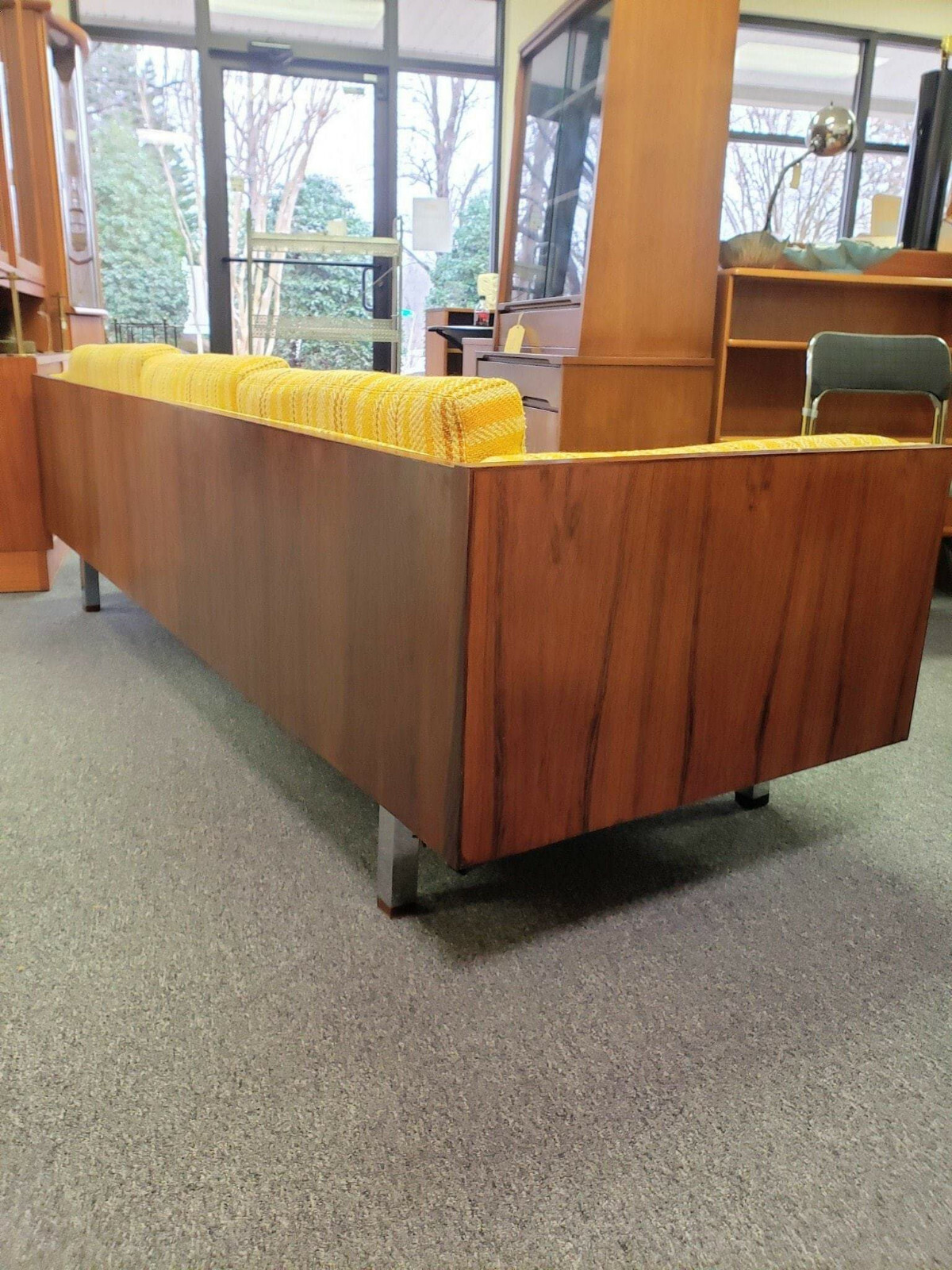 Mid-century Modern Danish Jydsk Mobelvaerk Cased Rosewood & Yellow Sofa