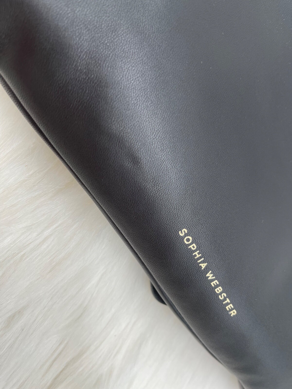 AUTH NWT $450 SOPHIA WEBSTER Flossy Black Soft Leather Clutch Crossbody Bag