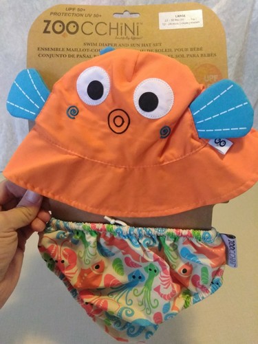 Zoocchini Swim Diaper And Sun Hat Set 12-24 Months NWT Large