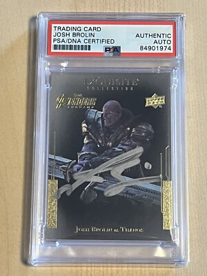 Josh Brolin 2020 Marvel Avengers THANOS Exquisite Black SIGNED AUTO ROOKIE PSA