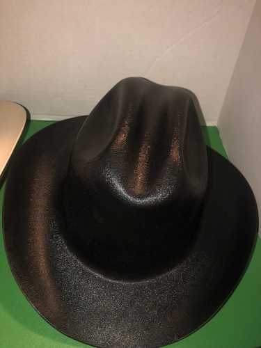 Vintage Hat Hard Black & White Western Cowboy Hat Pair Excellent