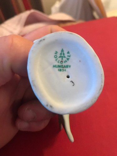 HOLLOHAZA Porcelain Fish Figurine Stamped  Art Collectible Hungarian 3 by 3.5 “