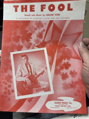 G 3-pack 9x12 All 1950s sheet music W/SANFORD CLARK  The Fool 
