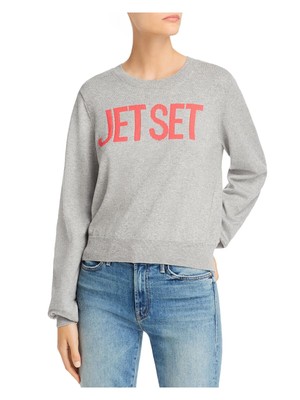 

JOIE Женский серый топ с длинными рукавами и круглым вырезом с принтом Размер