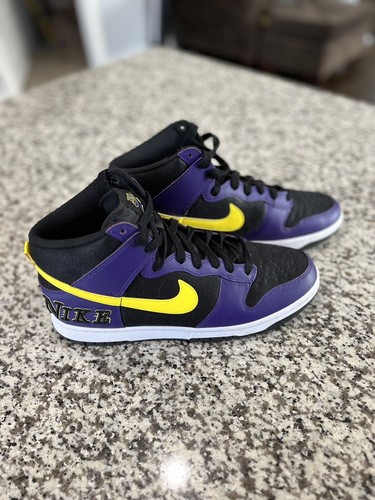 靴 NIKE DUNK HI RETRO Lakers/Court Purple WMNS Nike Dunk High 