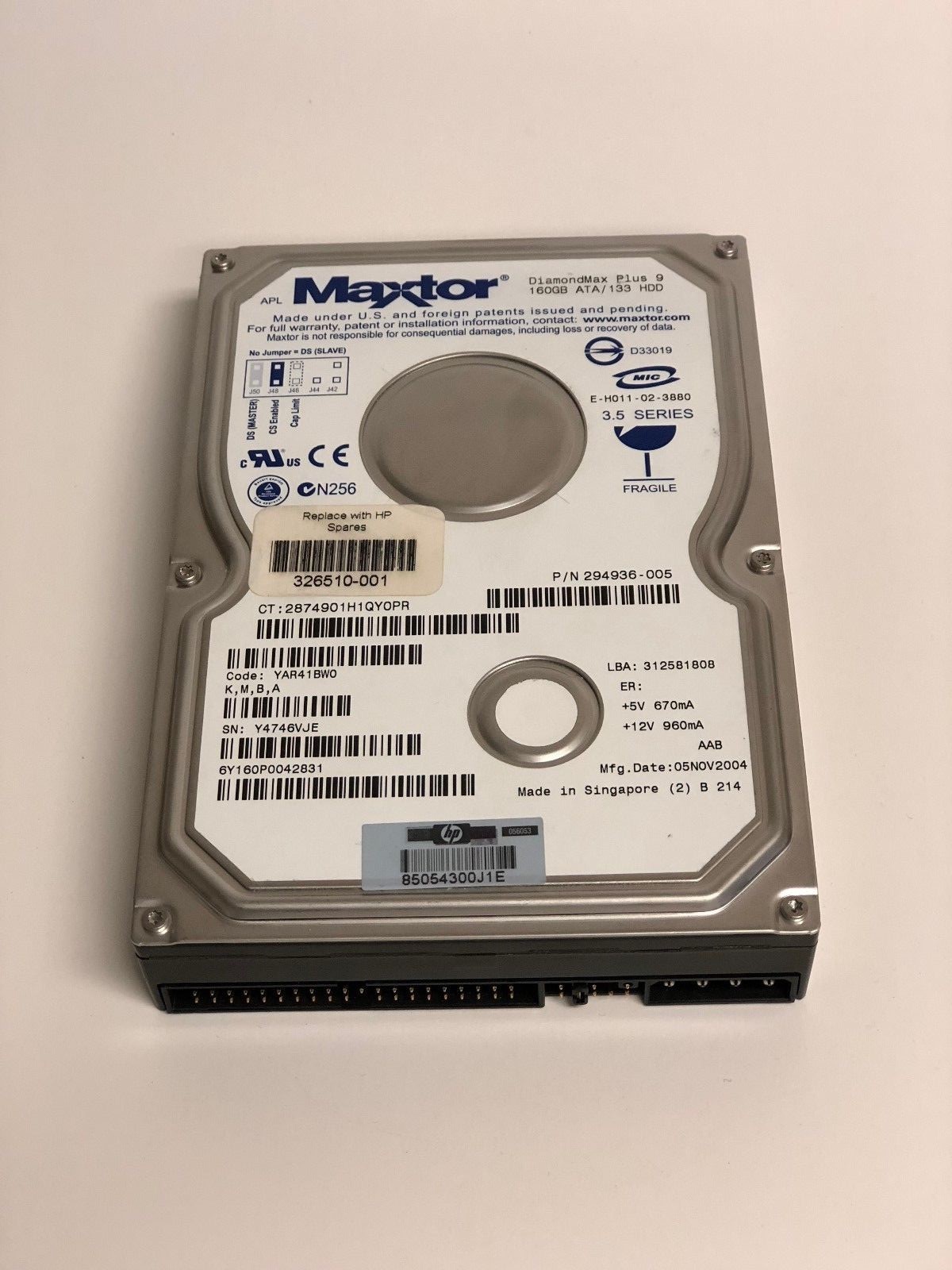 PCパーツ (HDD)  MAXTOR 6Y160P0 HDD 160 GB HDD) MAXTOR 6Y160P0 HDD 160 GB