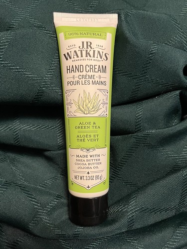 JR Watkins Hand Cream, Aloe & Green Tea, 3.3 oz (95 g)
