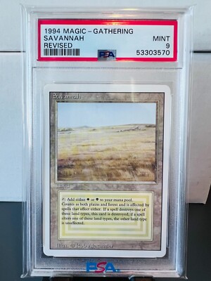 MTG 1994 Savannah REVISED PSA 9 MAGIC THE GATHERING Land MTG 1994 Savannah REVISED PSA 9 MAGIC THE GATHERING Land