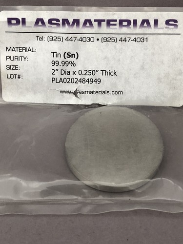 Tin (Sn) Sputtering Target, 99.99%, 2