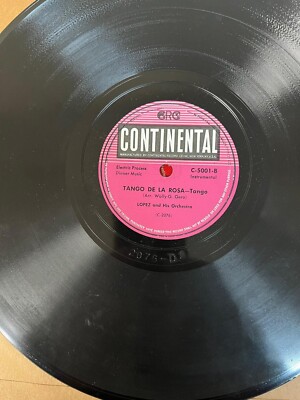 LOPEZ AND HIS ORCHESTRA  JALOUSIE / TANGO DE LA ROSA CONTINENTAL  78 RPM 