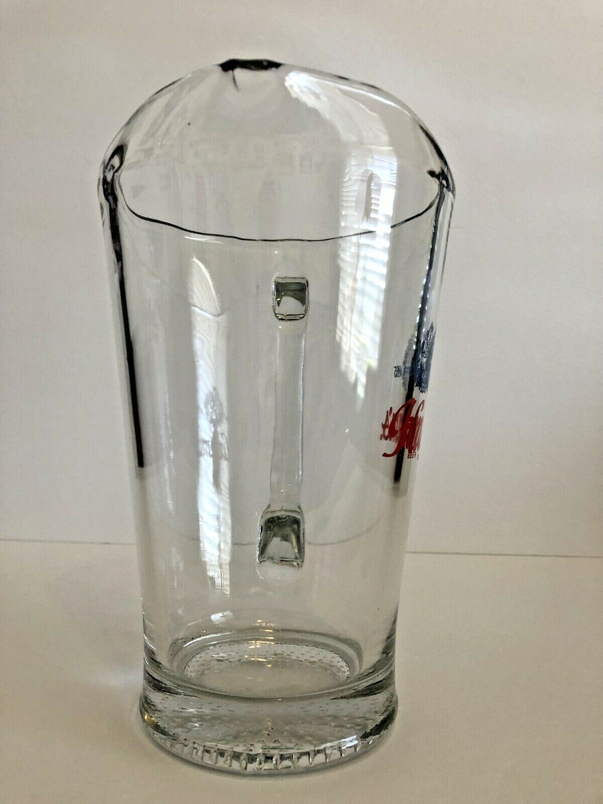 Vintage Hamm's Beer Heavy Clear Glass Beer Pitcher