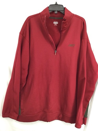 Men's Sweaters 2xl, Reebok,  Pullover 2XL 1/4 Zip Long Sleeve Fleece Red Top
