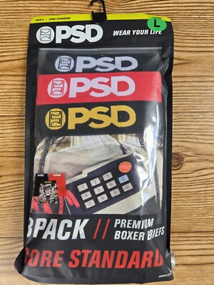 PSD 3 Pack Core Standard Premium Boxer Briefs Men's LARGE (36-38)