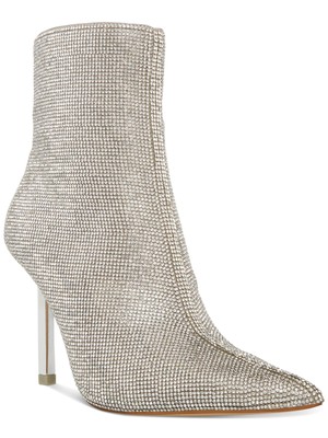 Женские ботильоны на шпильке STEVE MADDEN Elysia с острым носком из серебристого металла, 7,5 М