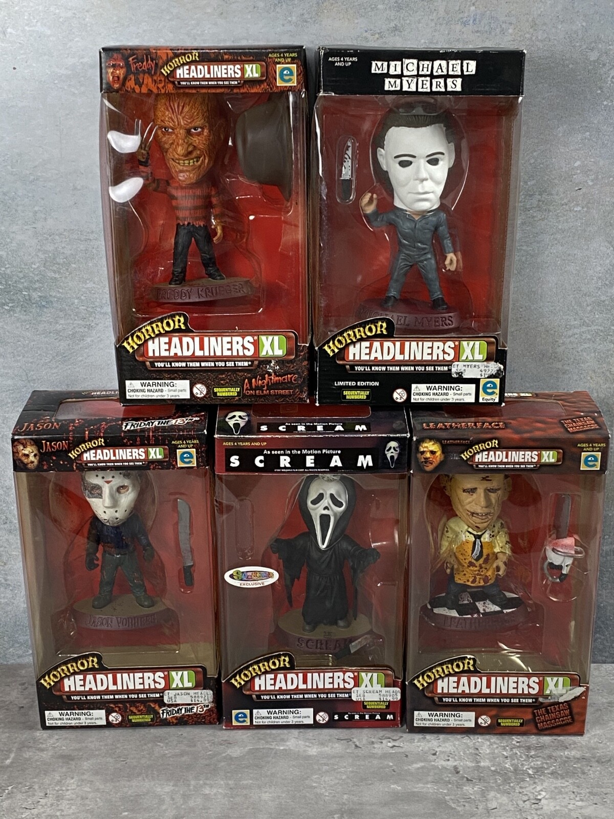 Vintage 1999 Horror Headliners XL Lot 5 Rare Ghost Face