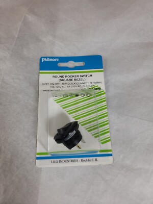 Philmore Square Bezel Round Rocker Switch 30-16200 SPST / On - Off