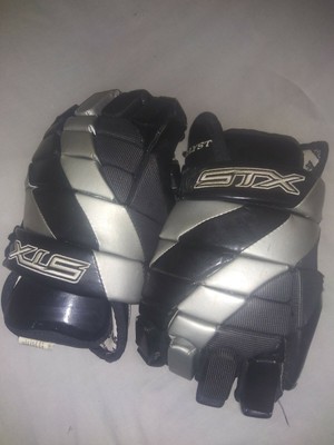 New Warrior Fatboy box lacrosse goalie gloves 12/" royal Lax indoor junior goal