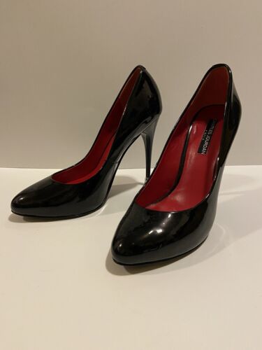 CHARLES JOURDAN Women High Heels Size 8 Black Patent Leather CHARLES JOURDAN Women High Heels Size 8 Black Patent Leather