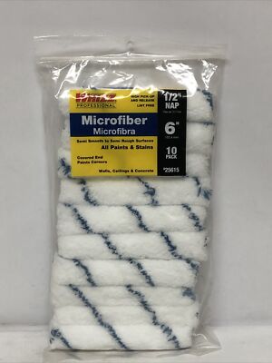 Whizz Microfiber 6'' W x 1/2'' Mini Paint Roller Cover 10 Pk.
