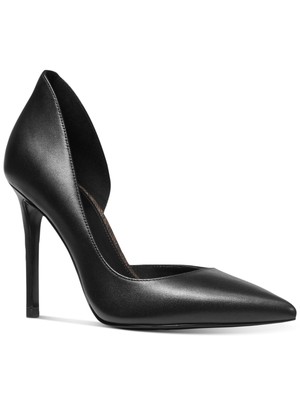 

MICHAEL KORS Женские черные кожаные туфли без шнуровки Dorsay Keke Toe Stiletto, Черный, 40S0KEHP1L