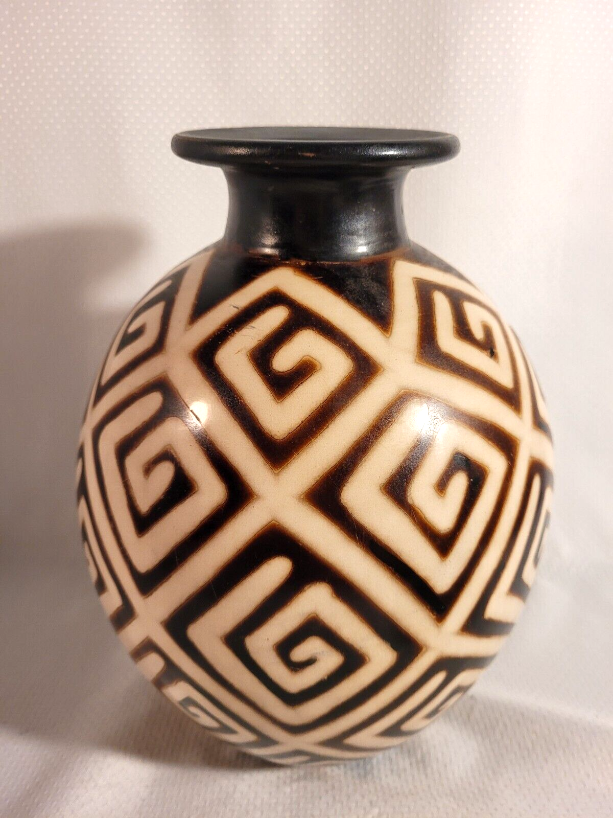 Vtg Chulucanas Peru Geometric Pottery Clay 10
