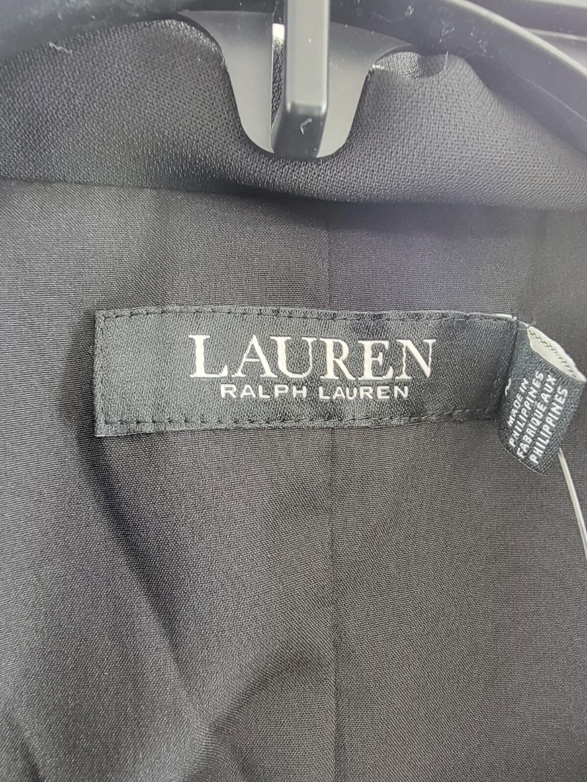 Lauren Ralph Lauren Crepe Long Sleeve Cocktail Dress Women's 2 Black Side Zip - Picture 11 of 19