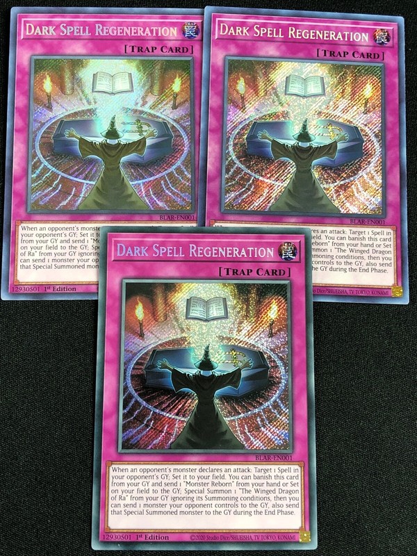 blar yugioh card list YUGIOH DARK SPELL REGENERATION BLAR-EN001 1ST SECRET X3 NM