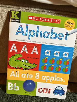 Scholastic Early Learners Wipe Clean Alphabet for Kindergarten Learning 
