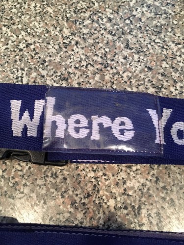 Home Is Where Your Cat Is Luggage Strap Purple White Set