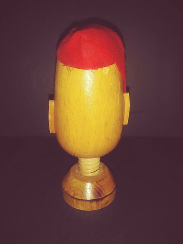 Vintage Kitschy Wooden Silly Funny Face Screw Twist Nutcracker 5.5